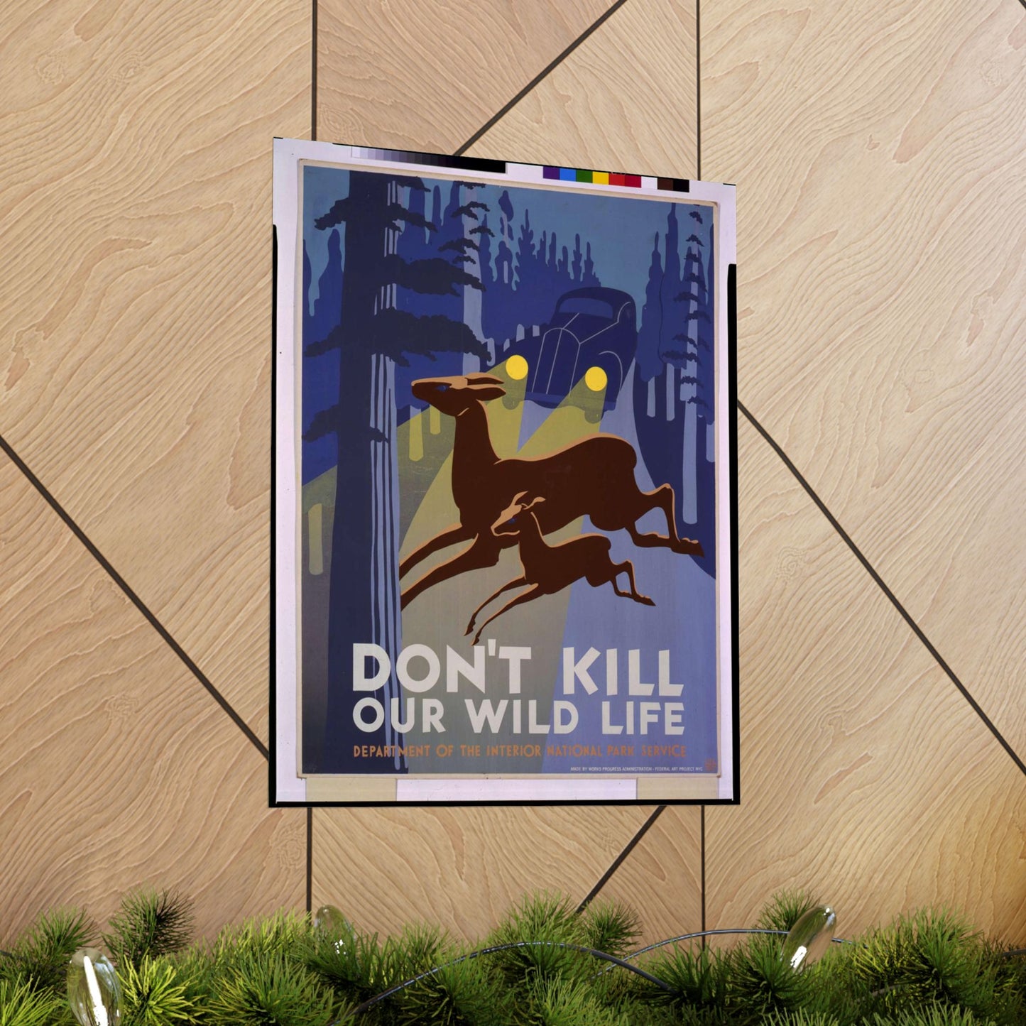 Don't kill our wild life - Art Deco public domain image High Quality Matte Wall Art Poster for Home, Office, Classroom