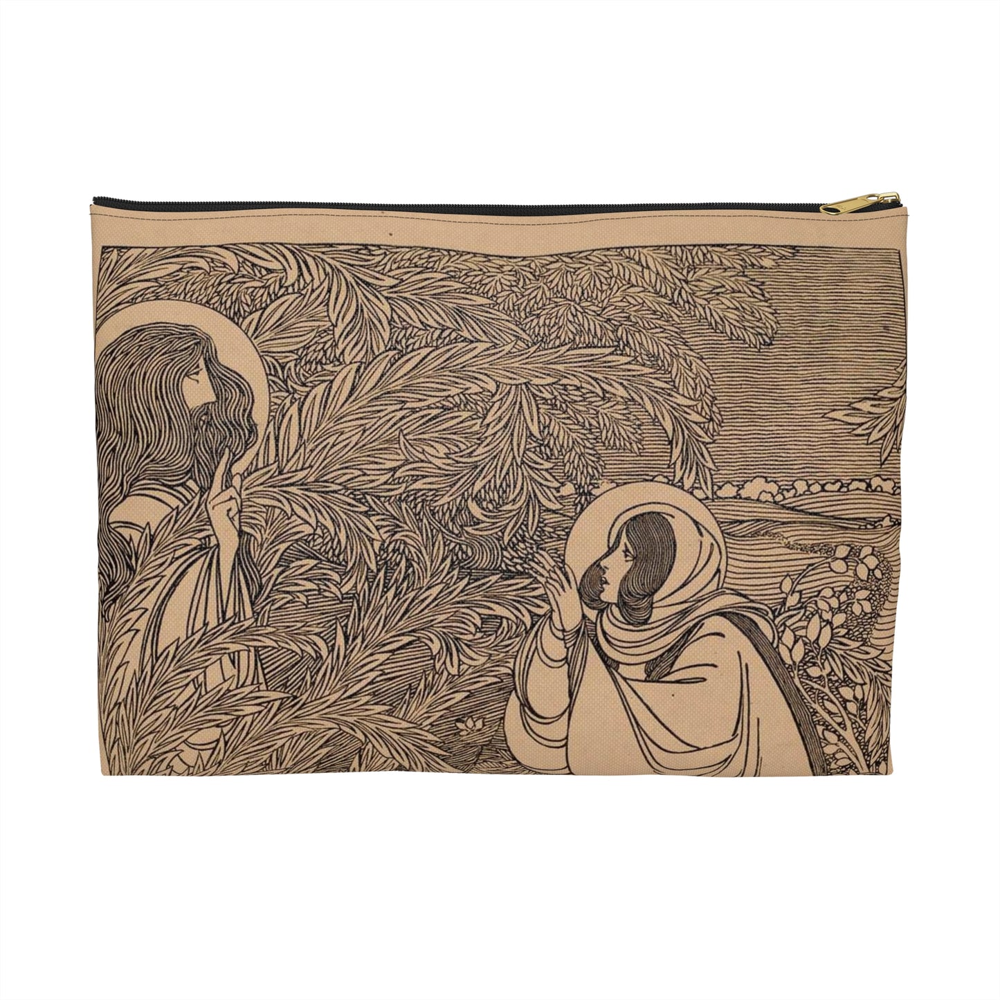 Will Bradley - Rabboni. - Art nouveau public domain poster Large Organizer Pouch with Black Zipper