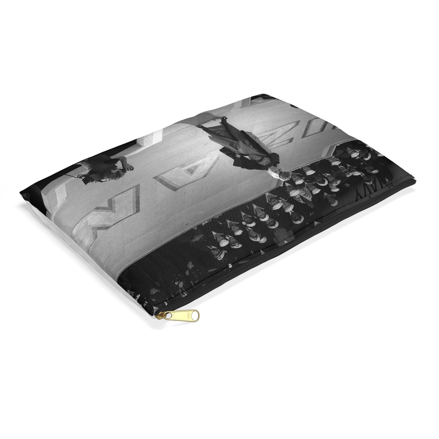Suzanne Somers performs for the crew of the aircraft carrier USS RANGER (CV-61) Large Organizer Pouch with Black Zipper