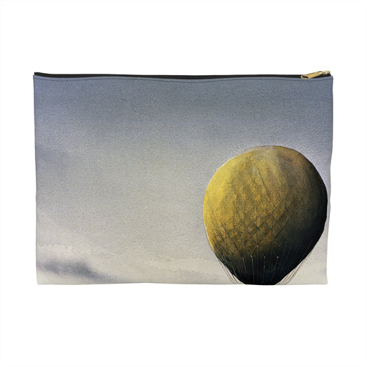 Artwork: "T.S.C. Lowe's Ballon Tethered at 1,000 Feet Above the York River in 1862". Artist: John McCoy Large Organizer Pouch with Black Zipper