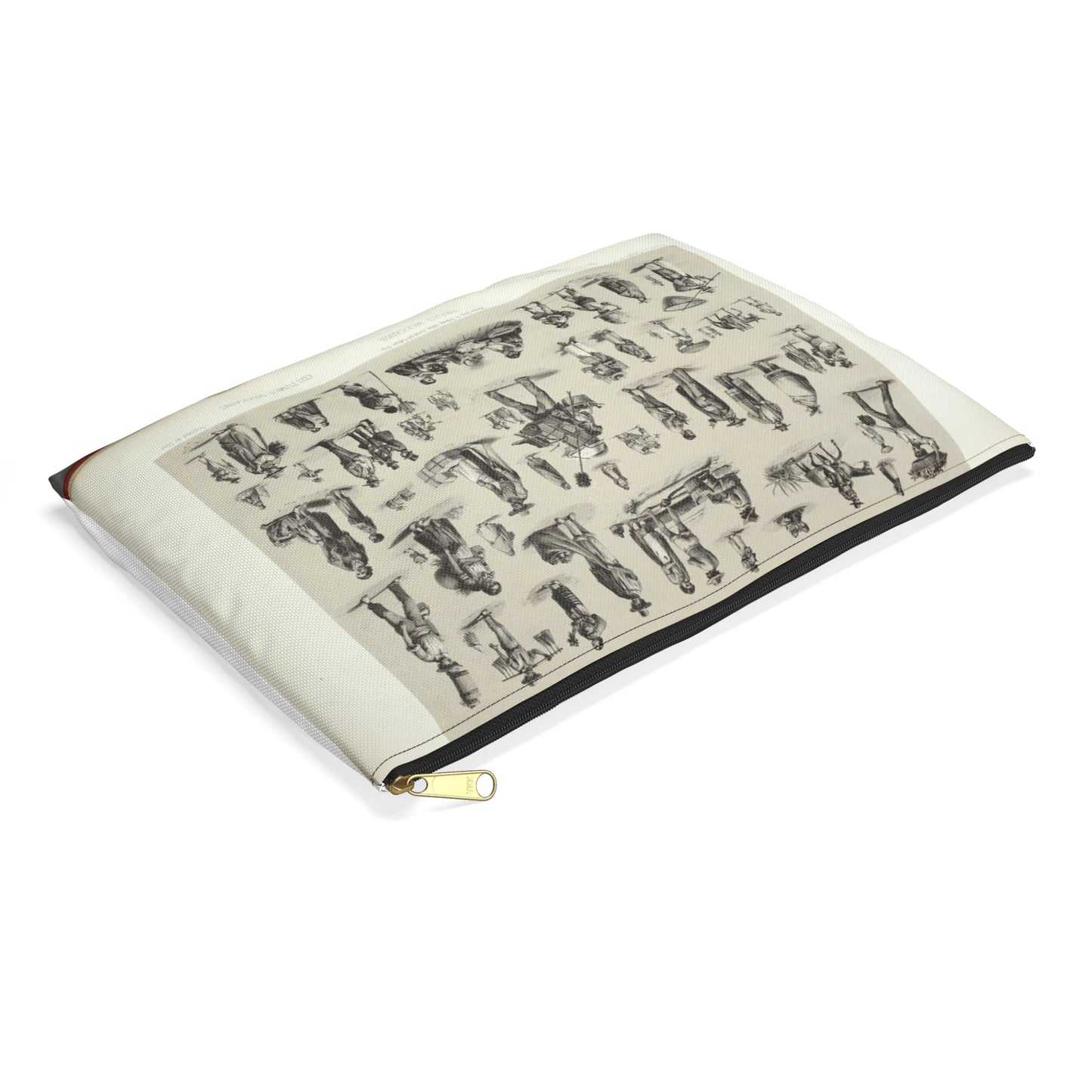 Trajes mexicanos = Costumes mexicains = Mexican dresses. Large Organizer Pouch with Black Zipper