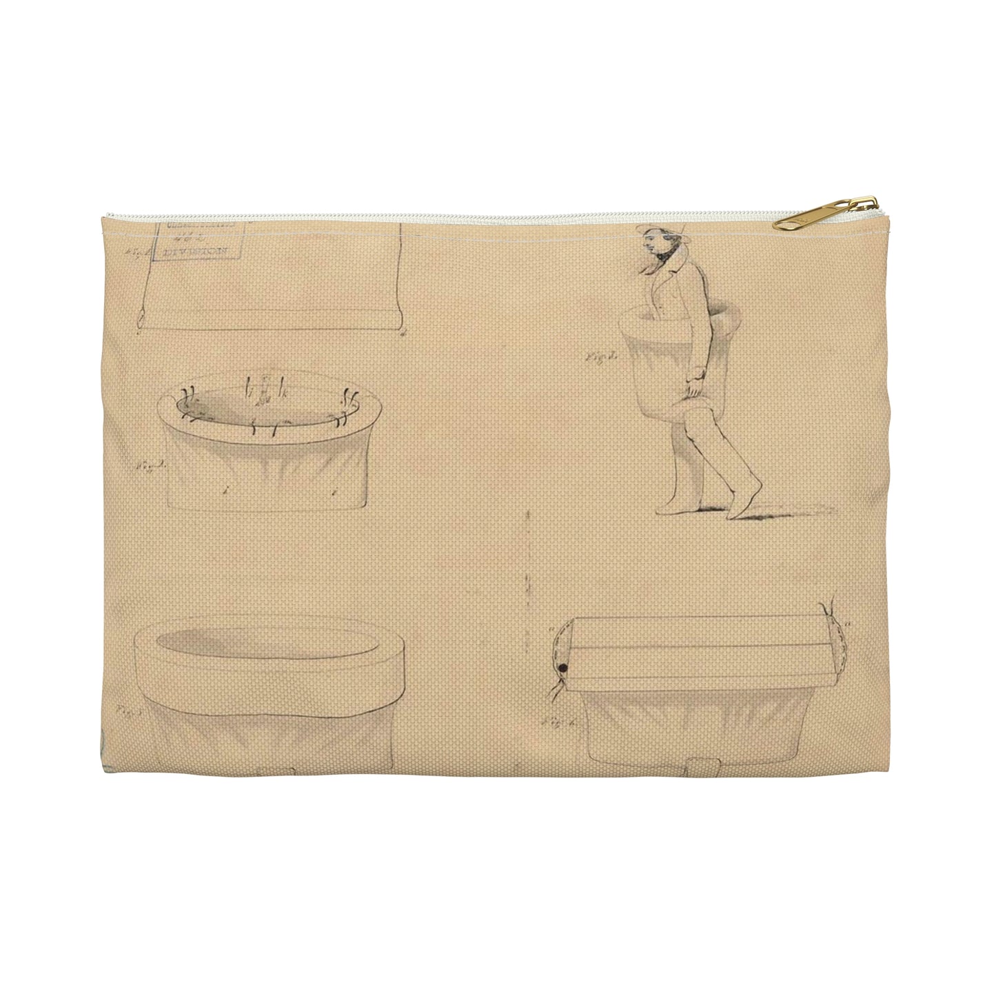 Patent drawing - Drawing of a Life Boat Public domain  image Large Organizer Pouch with Black Zipper