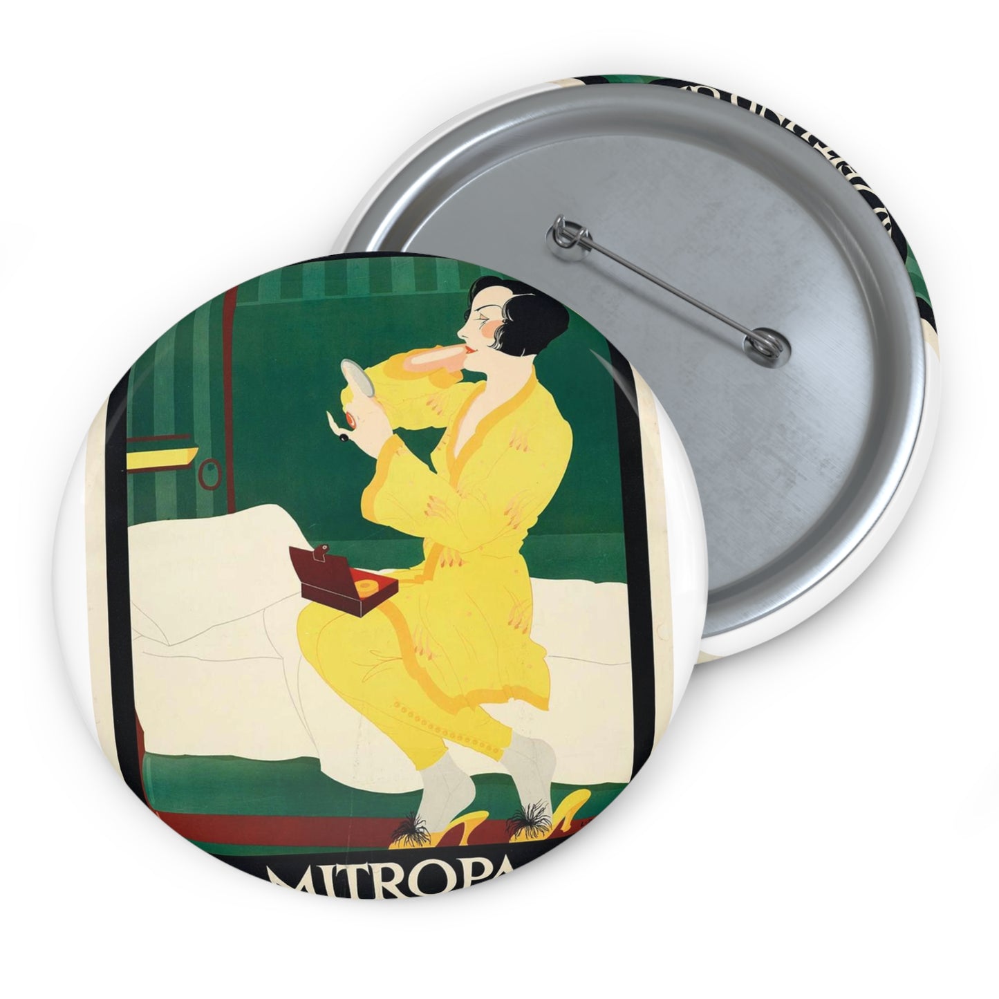 Poster-Mitropa-Schlafwagen-Zabel-b Pin Buttons with Crisp Design