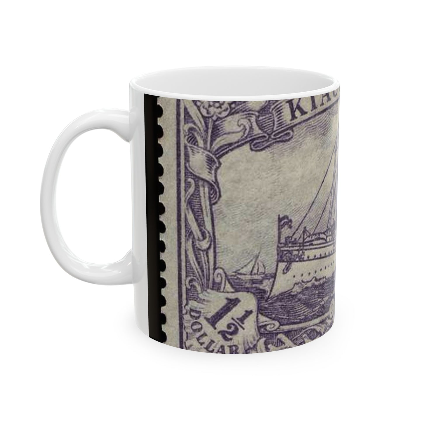 D-Kiautschou 1919 36 II B - public domain postal stamp scan Beautiful Novelty Ceramic Coffee Mug 11oz