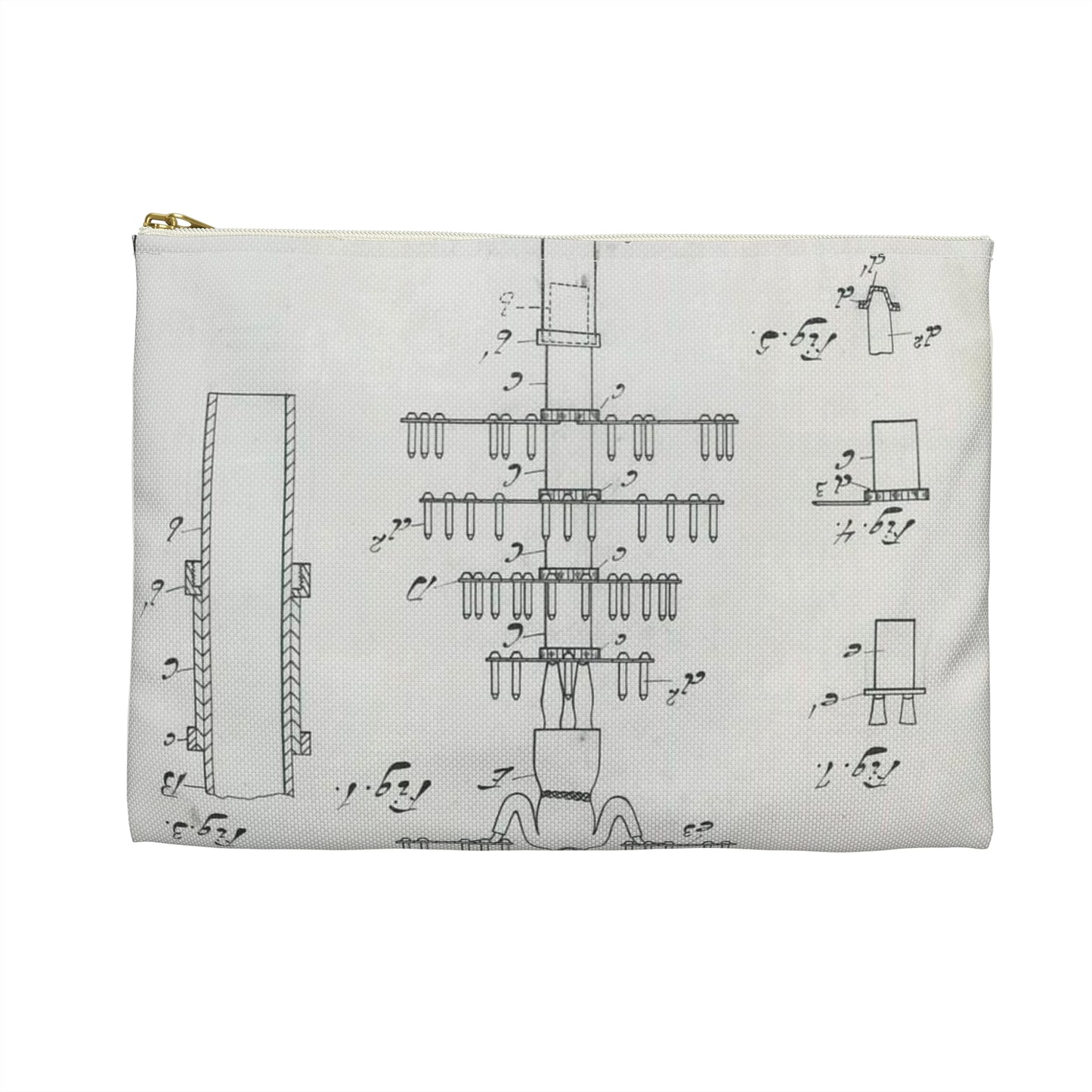 Patent drawing - for J. A. Earl's Candle Holder and Dish for Birthday Cakes Public domain  image Large Organizer Pouch with Black Zipper