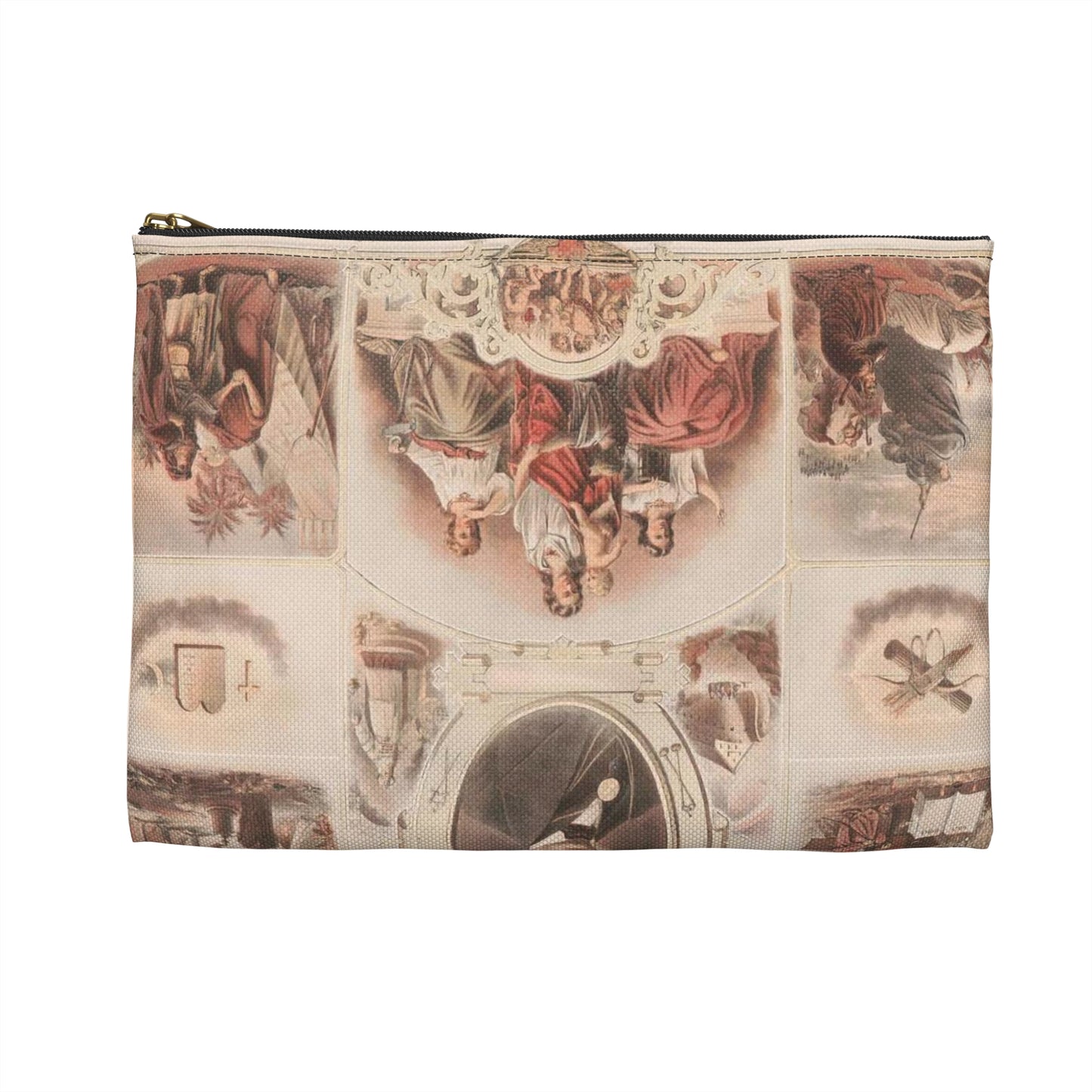 Odd fellowship - Print, Library of Congress collection Large Organizer Pouch with Black Zipper