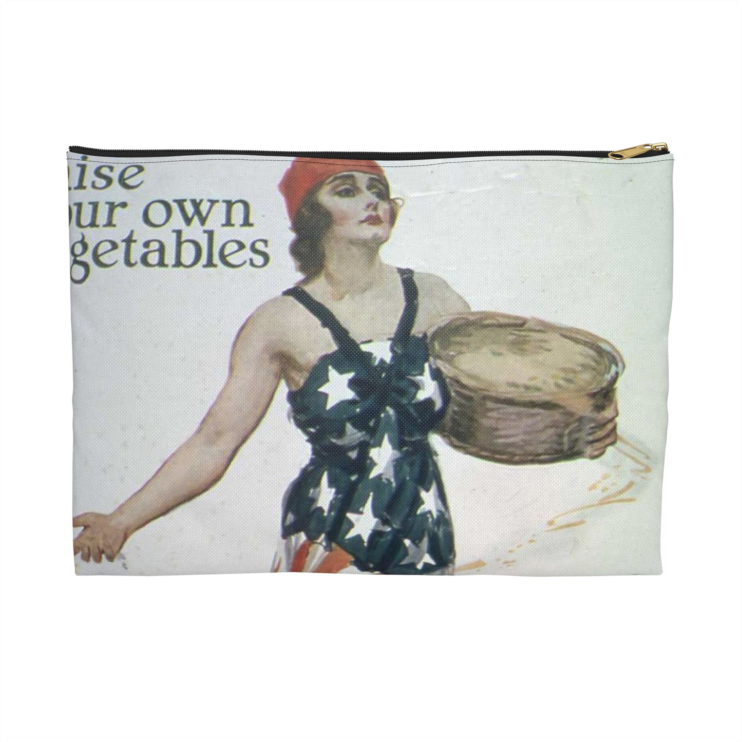 "Sow the Seeds of Victory^ Plant and raise your own vegetables. Write to the National War Garden Commission- Washington, - NARA - 512498 Large Organizer Pouch with Black Zipper