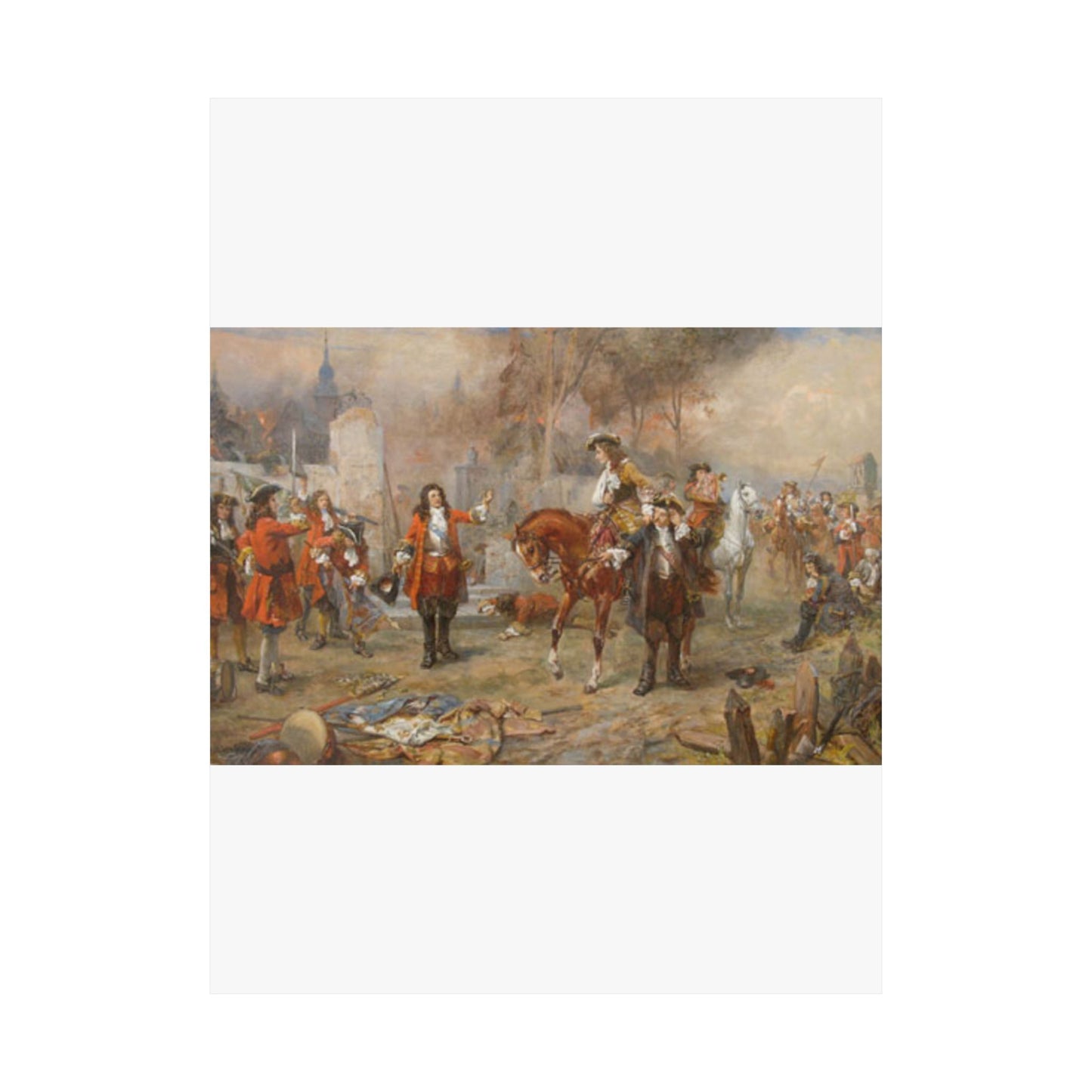 The Duke of Marlborough greeting Prince Eugene of Savoy after their victory at Blenheim High Quality Matte Wall Art Poster for Home, Office, Classroom