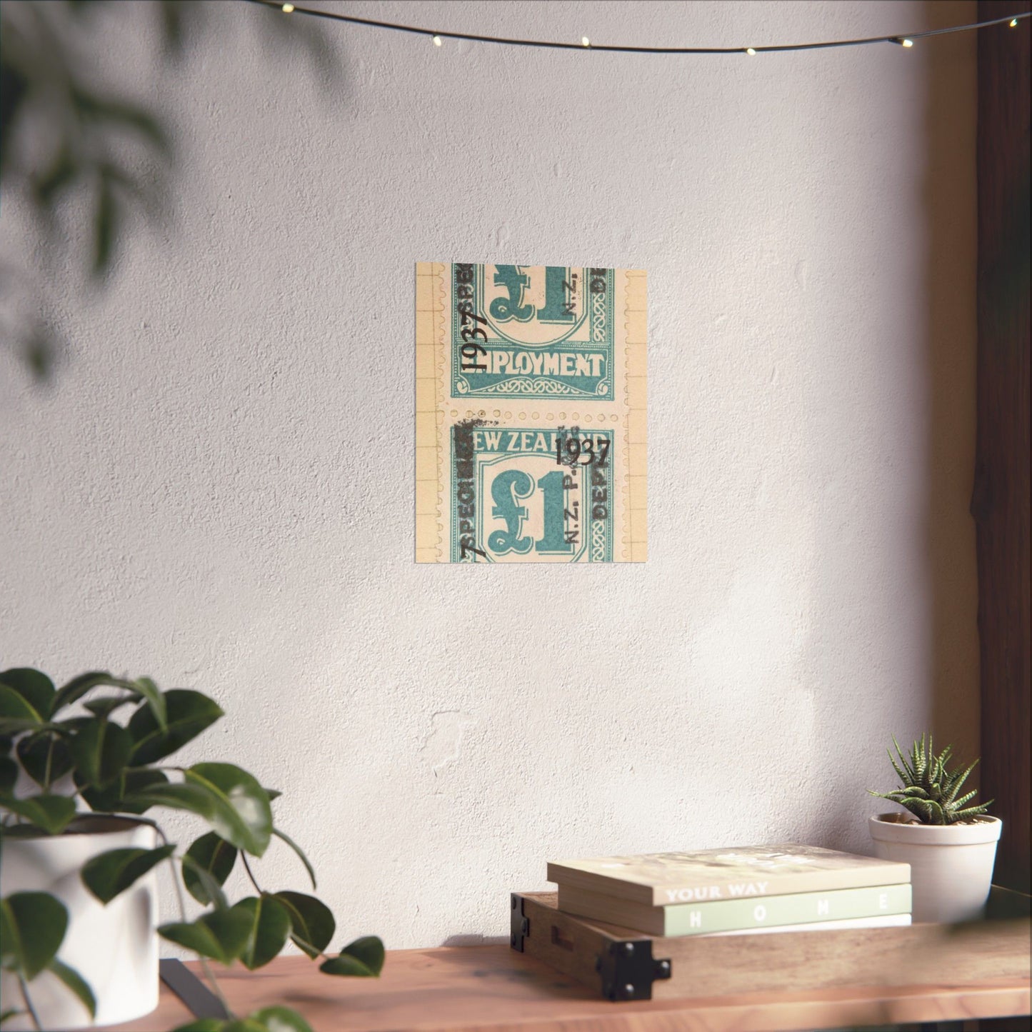 Block of one pound Unemployment Relief stamps overprinted '1937' and 'Specimen' High Quality Matte Wall Art Poster for Home, Office, Classroom
