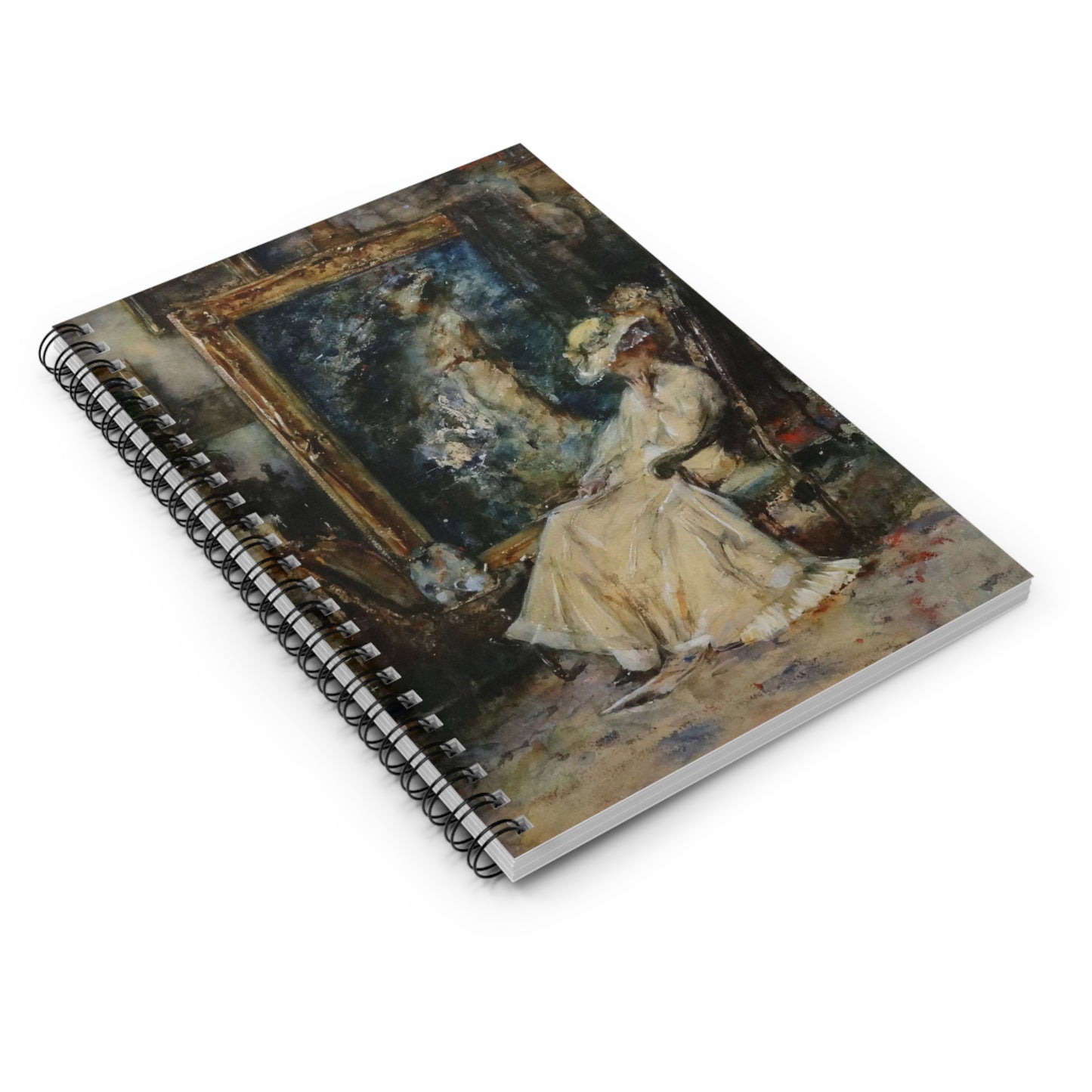 Elegante vrouw in atelier door Albert Roelofs Spiral Bound Ruled Notebook with Printed Cover