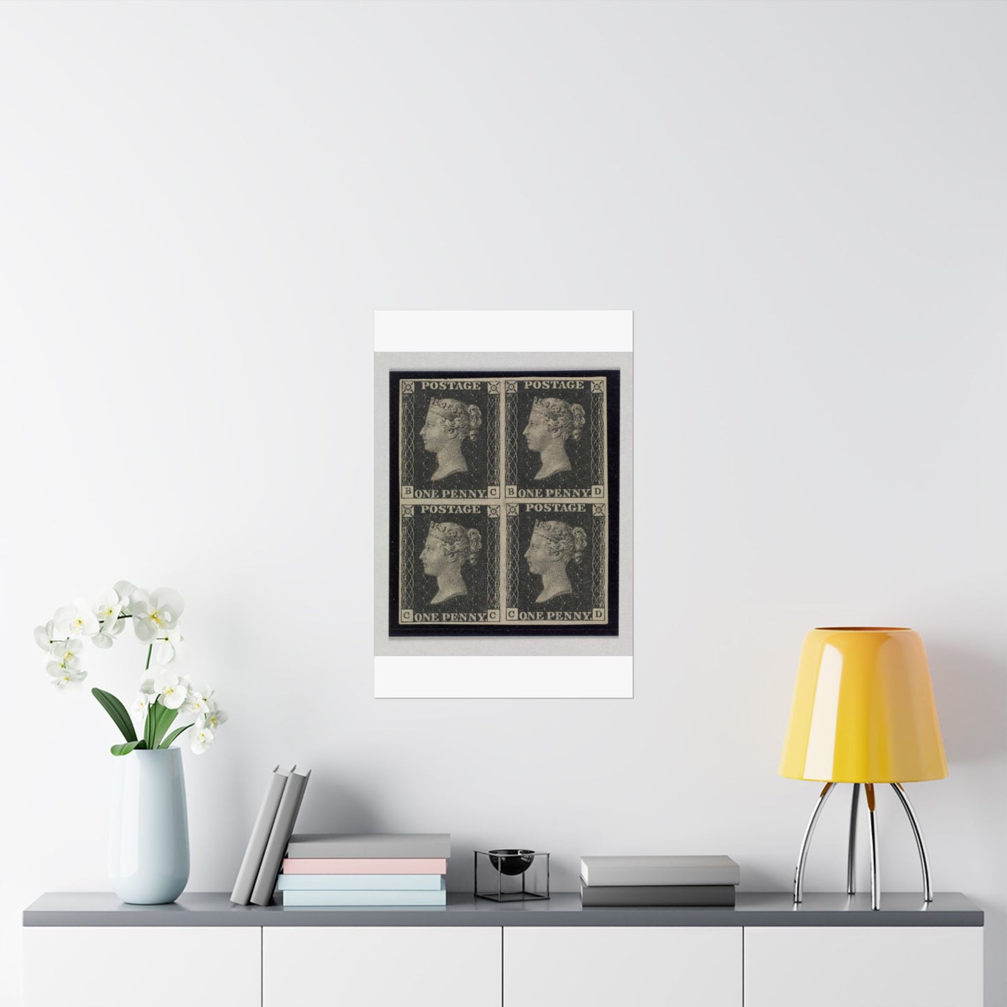 "Penny Black" postage stamps - postal stamp High Quality Matte Wall Art Poster for Home, Office, Classroom