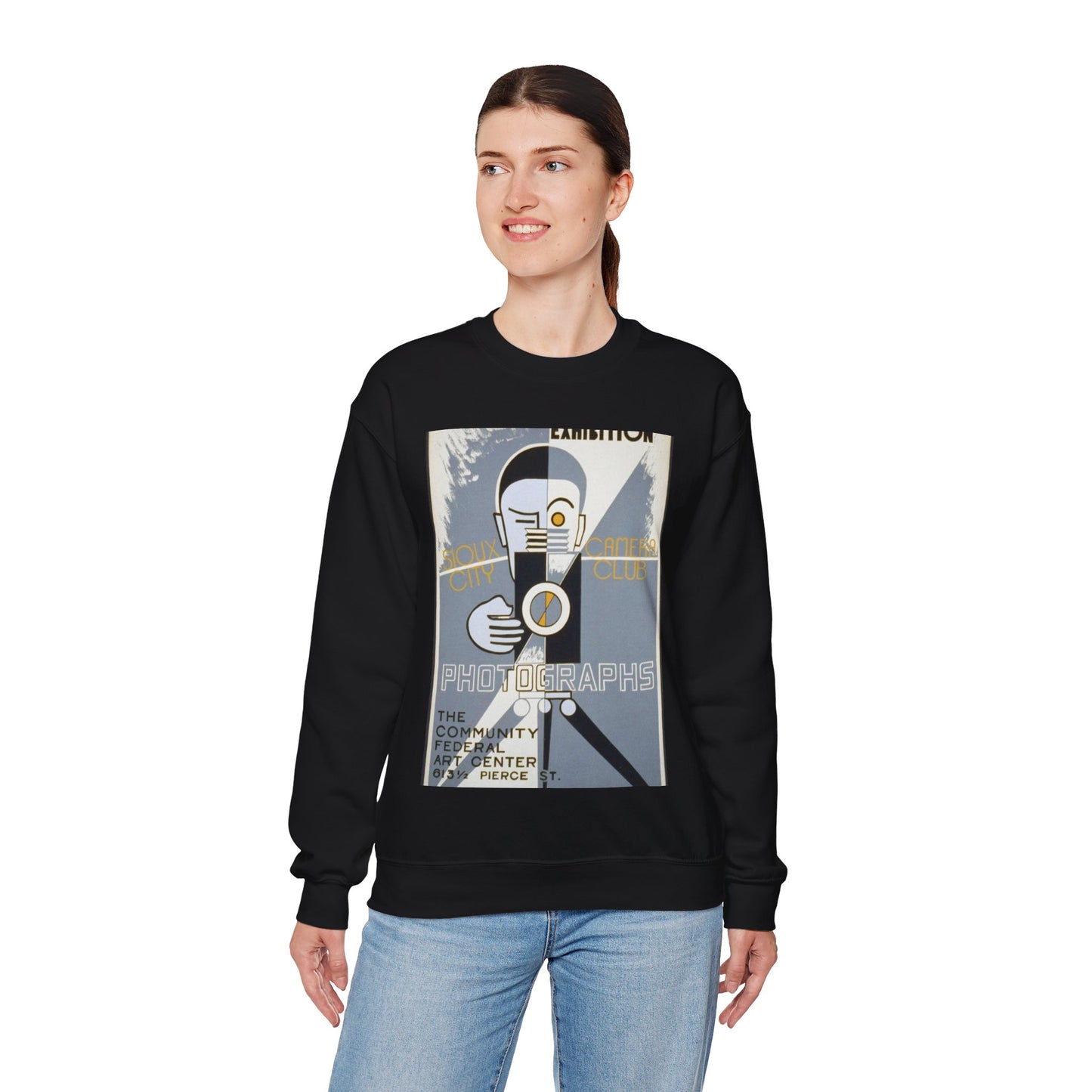 Photographs, second annual exhibition, Sioux City Camera Club Black Heavy Blend Adult Crew Neck SweatShirt