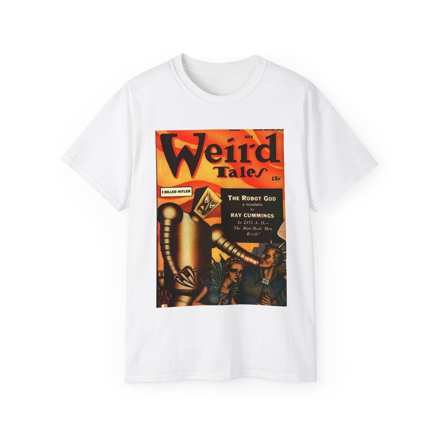 Weird Tales July 1941 - A magazine cover for weird tales featuring a robot White T-Shirt Gildan 2000 Cotton Unisex