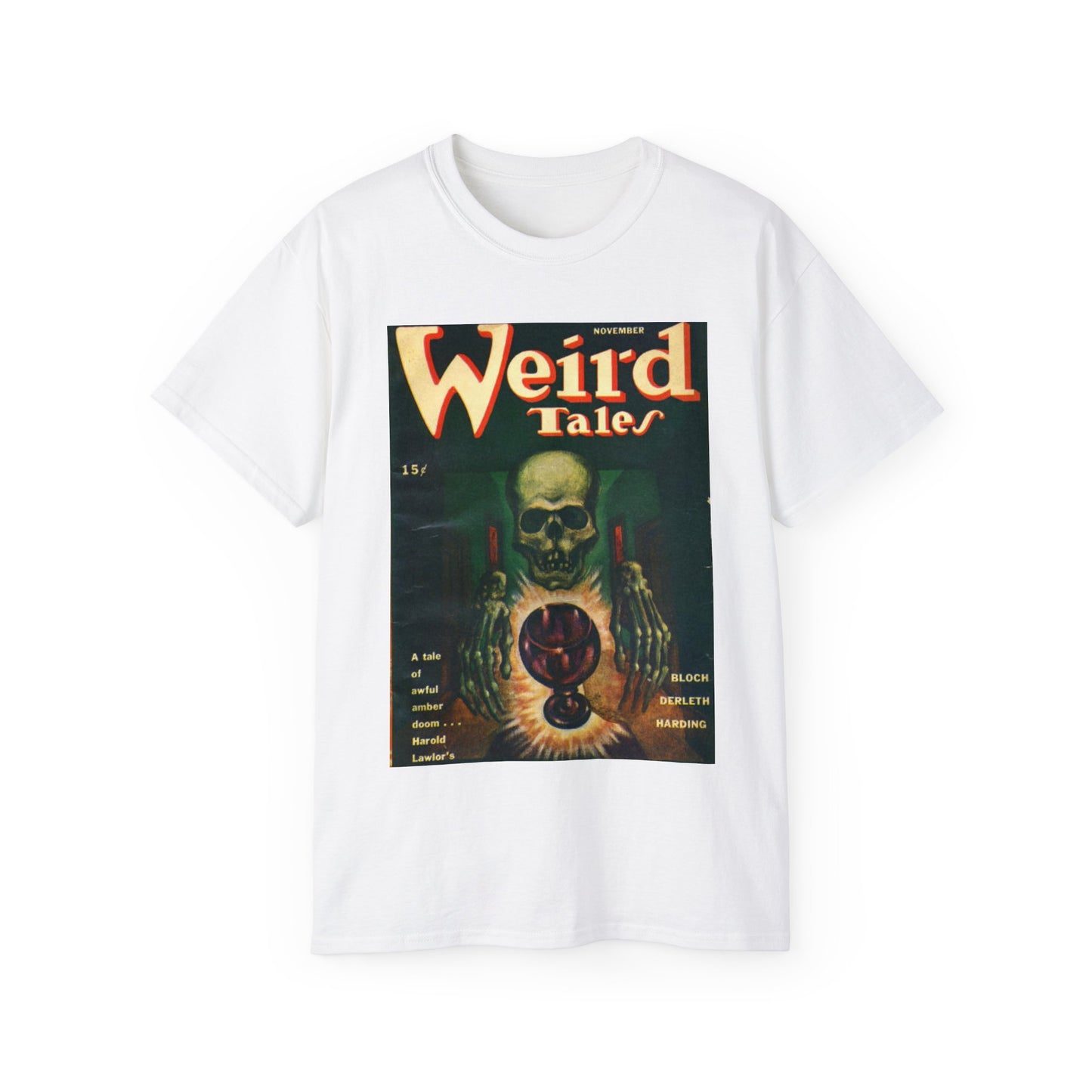 Weird Tales November 1945 White T-Shirt Gildan 2000 Cotton Unisex