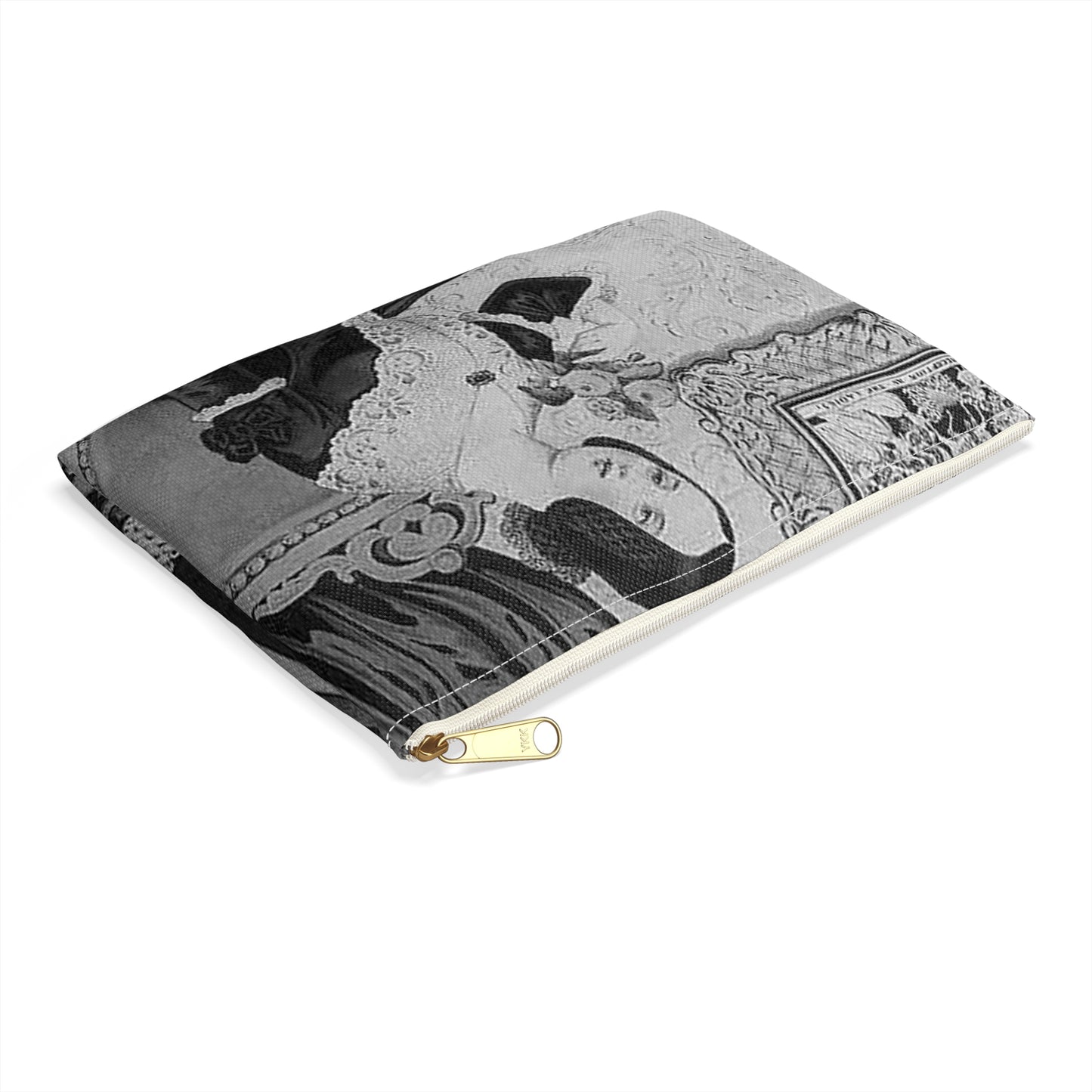 Amelia - Print, Library of Congress collection Large Organizer Pouch with Black Zipper