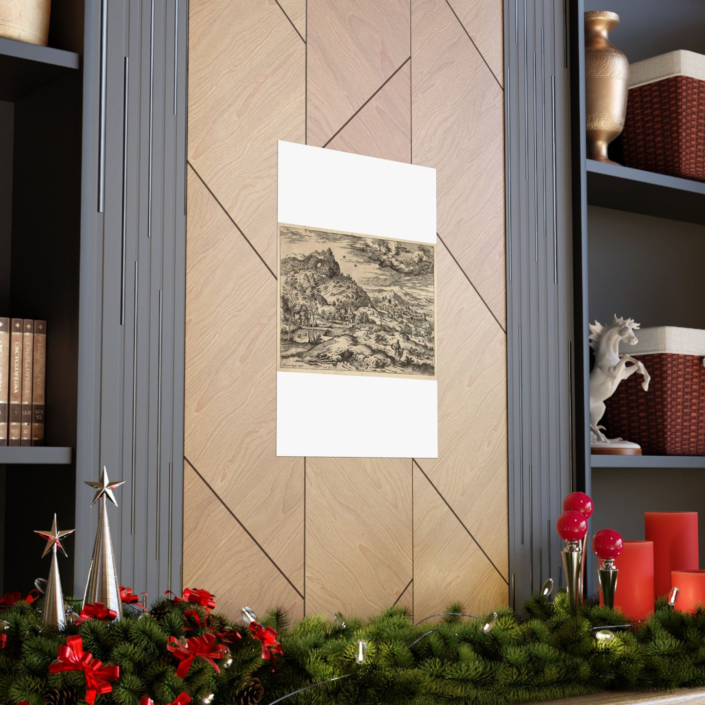Hieronymus Cock - Mercurius met het hoofd van Argus High Quality Matte Wall Art Poster for Home, Office, Classroom
