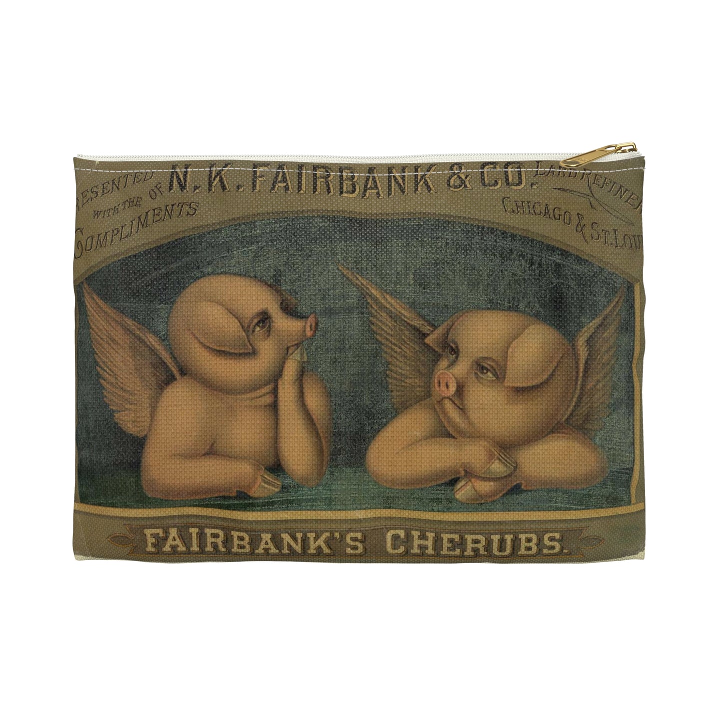 Fairbank's cherubs--Presented with the compliments of N.K. Fairbank & Co., lard refiners, Chicago & St. Louis Large Organizer Pouch with Black Zipper