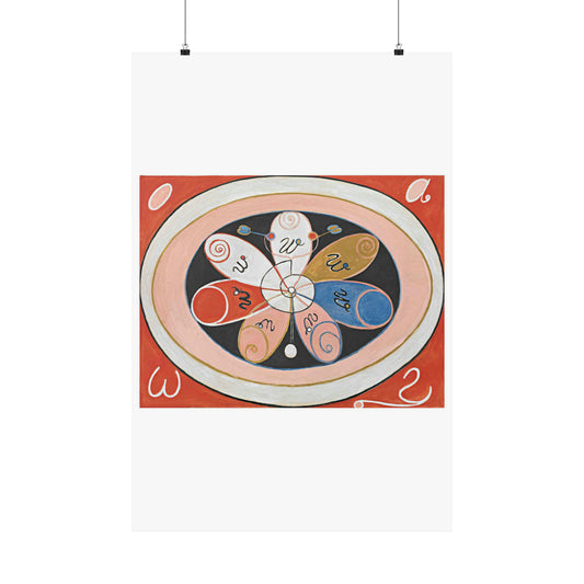 A painting of a colorful flower with writing on it Hilma af Klint - no date - Untitled High Quality Matte Wall Art Poster for Home, Office, Classroom