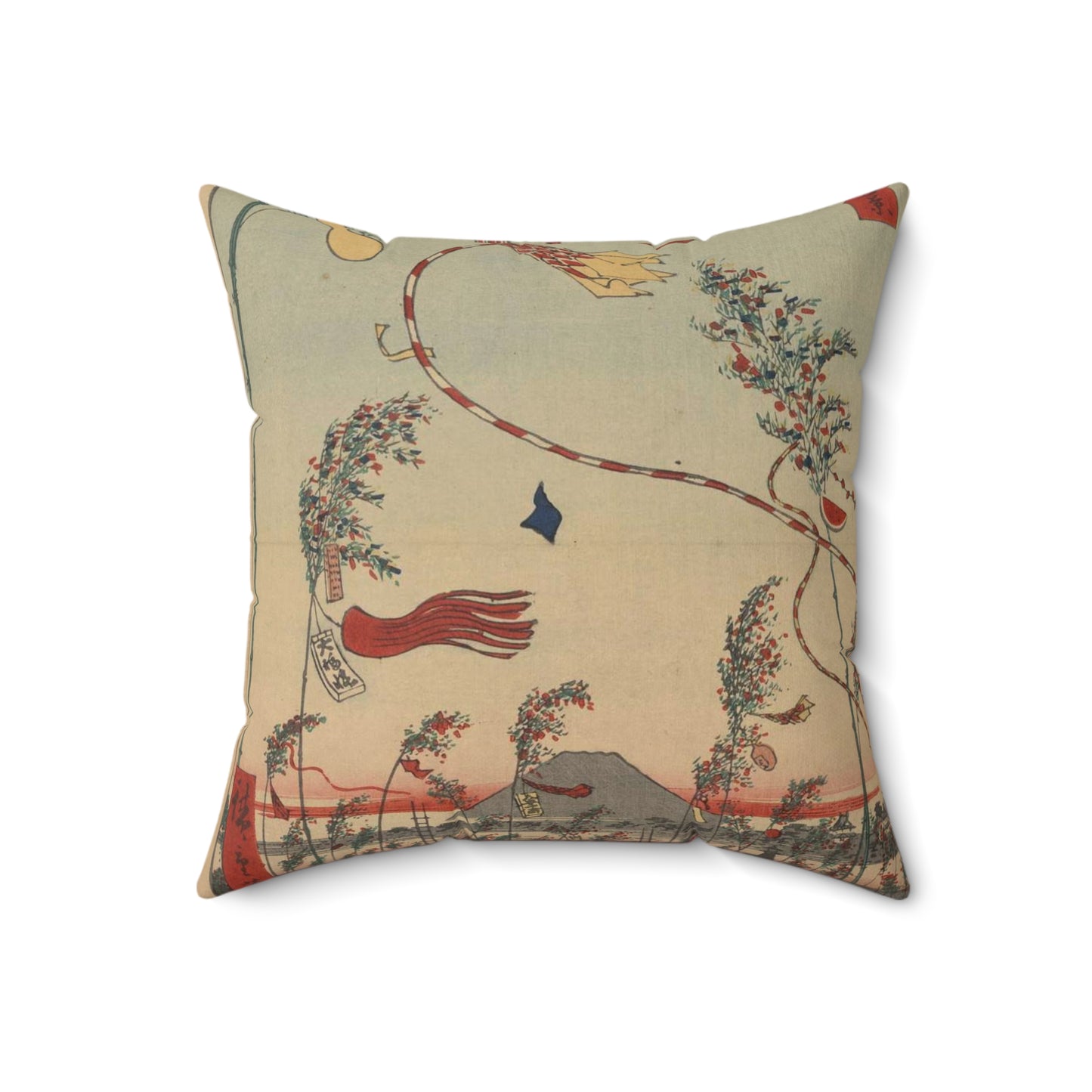 Gajō icchō, Ando Hiroshige - Public domain portrait drawing  Decorative Accent Square Pillow