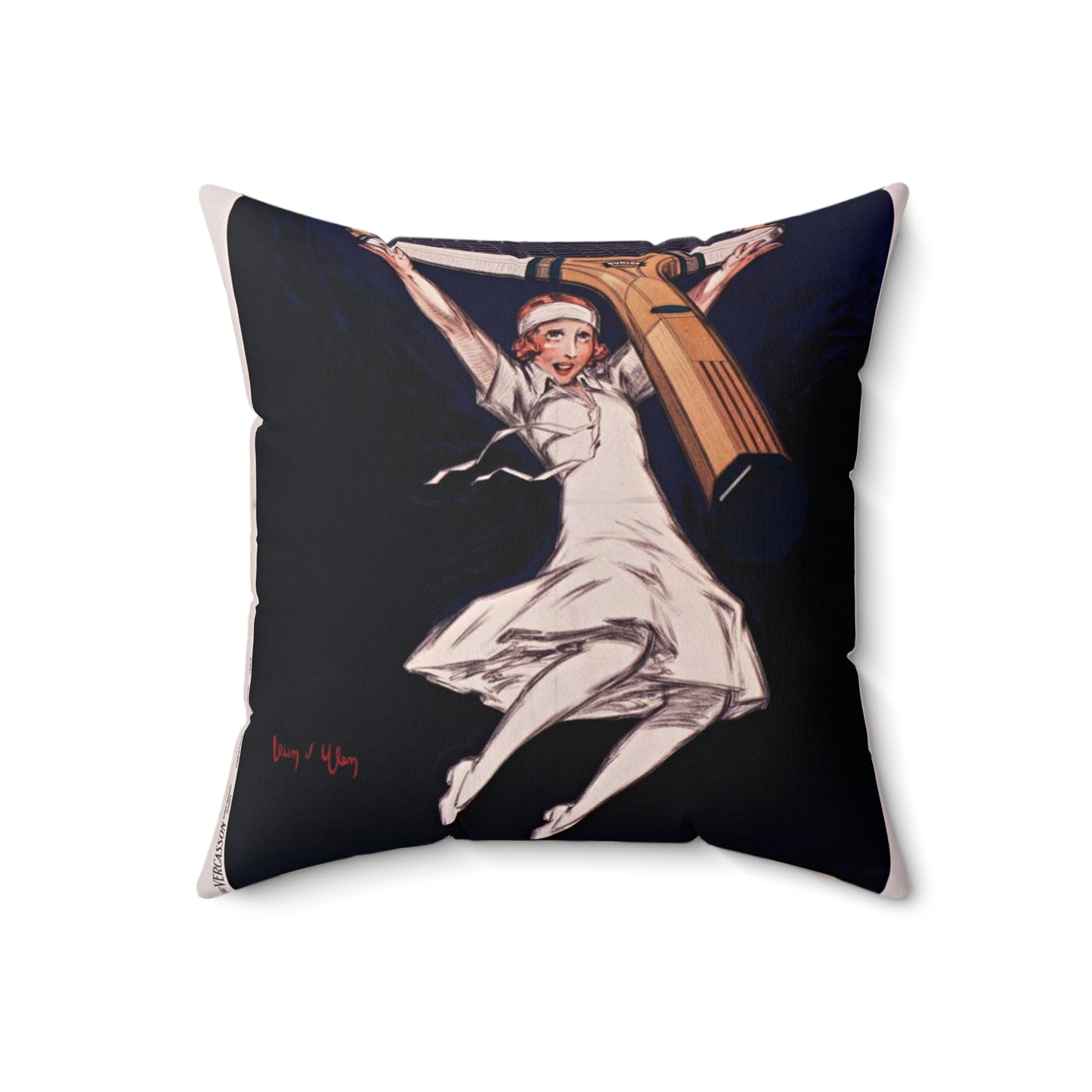 Dunlop, la balle des champions - Art Deco public domain image Decorative Accent Square Pillow