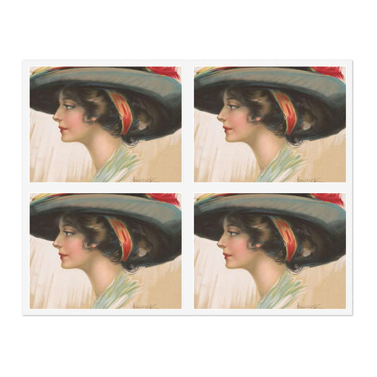 "The belle of New York" - Public domain graphic arts, Library of Congress Laminated UV Protective Vinyl Stickers