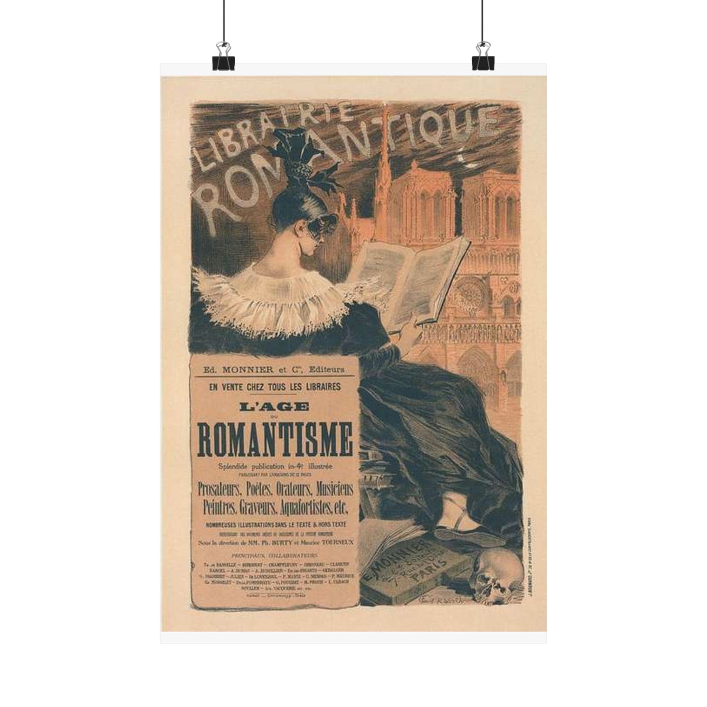 Affiche pour la "Librairie Romantique". High Quality Matte Wall Art Poster for Home, Office, Classroom