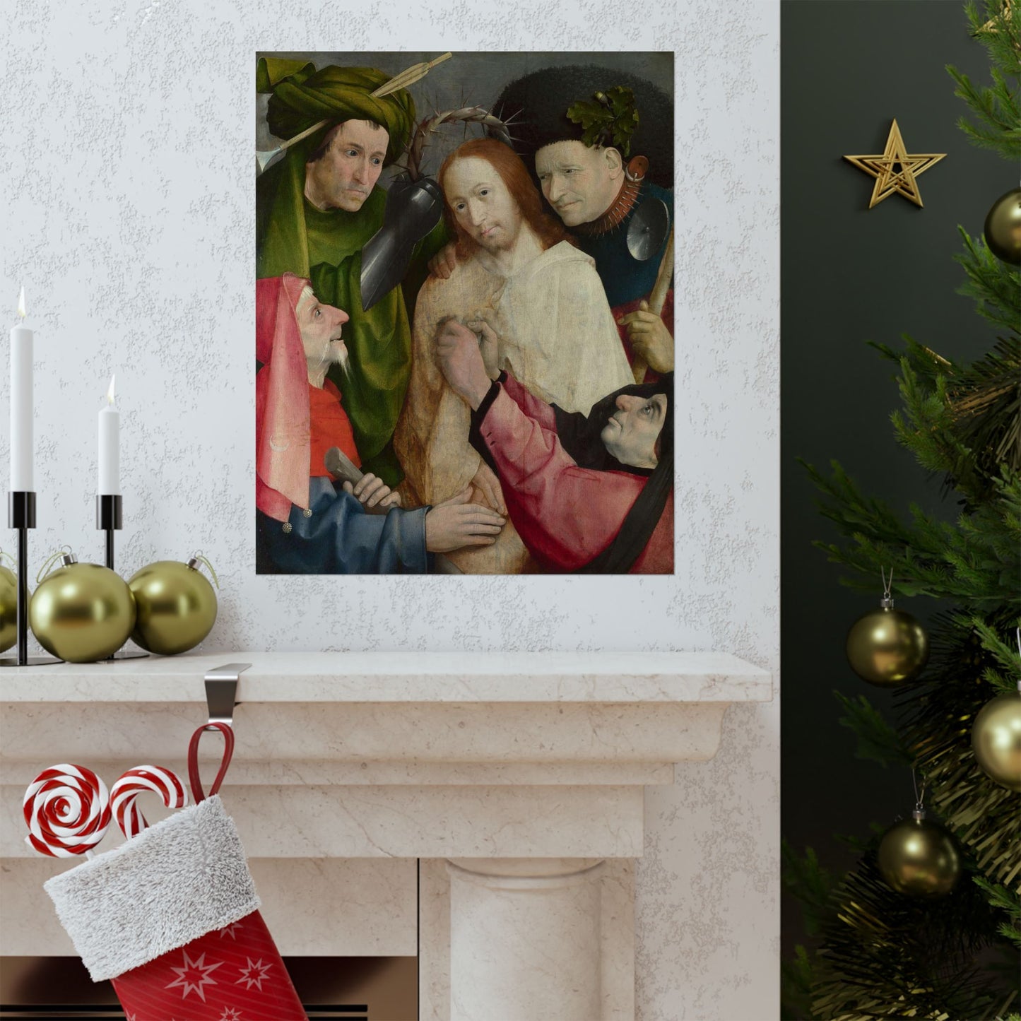 Hieronymus Bosch - Christ Mocked (The Crowning with Thorns) - Google Art Project High Quality Matte Wall Art Poster for Home, Office, Classroom