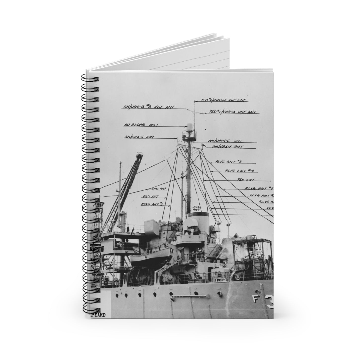 Navy Ship AF-38 Merapi - Public domain photogrpaph Spiral Bound Ruled Notebook with Printed Cover