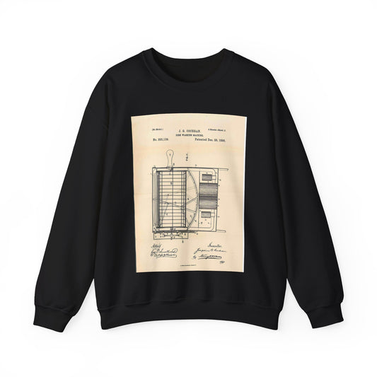 Patent Case File No. 355,139, Dish Washing Machine, Inventor Josephine G. Cochran - DPLA - 1a806ea5879c9a272713bca02da1a760 (page 56) Black Heavy Blend Adult Crew Neck SweatShirt