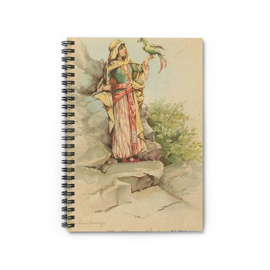 The talking bird. - Drawing. Public domain image. Spiral Bound Ruled Notebook with Printed Cover