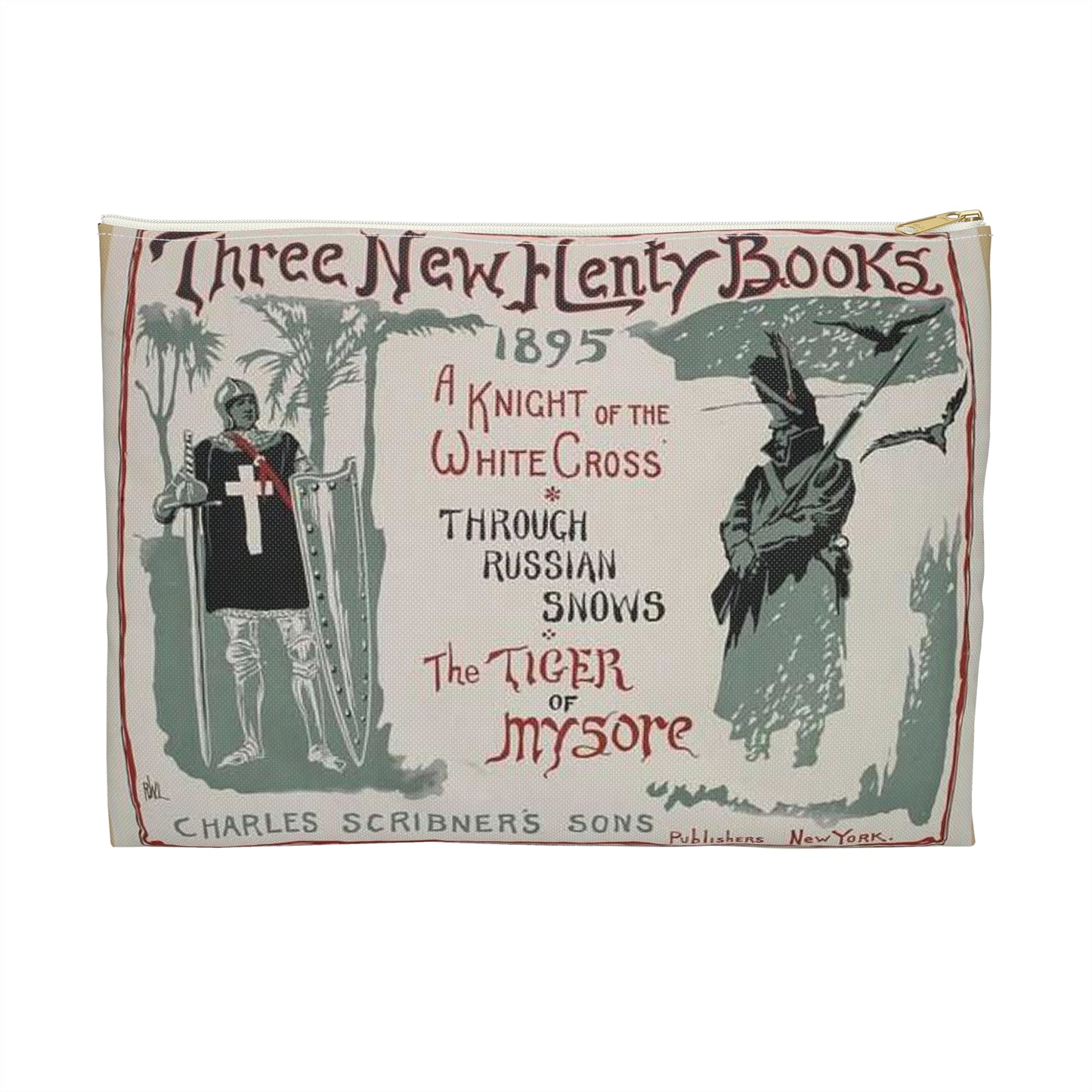 Three new Henty books., Art Nouveau Poster Large Organizer Pouch with Black Zipper