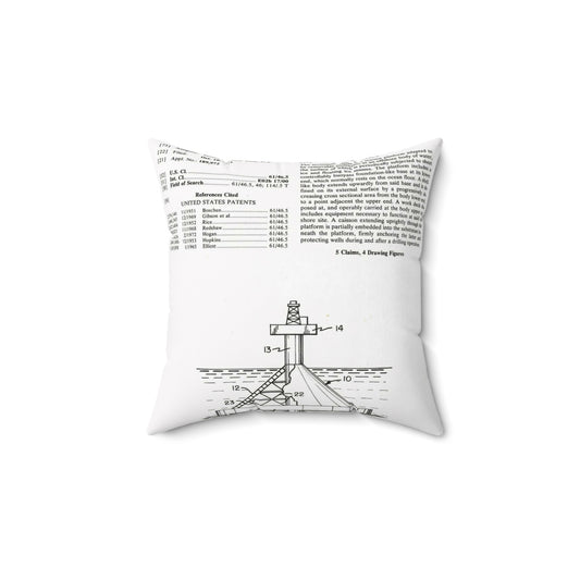 Patent Case File No. 3,793,840, Mobile Arctic Drilling and Production Platform, Inventor(s)- George E. Mott and James P. Wilbourn. - DPLA - 8f260bf2cd8926afbf4da017454f39b3 (page 6) Decorative Accent Square Pillow
