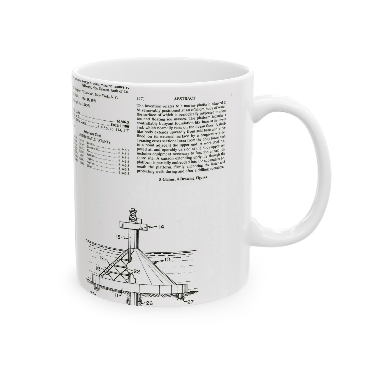 Patent Case File No. 3,793,840, Mobile Arctic Drilling and Production Platform, Inventor(s)- George E. Mott and James P. Wilbourn. - DPLA - 8f260bf2cd8926afbf4da017454f39b3 (page 6) Beautiful Novelty Ceramic Coffee Mug 11oz