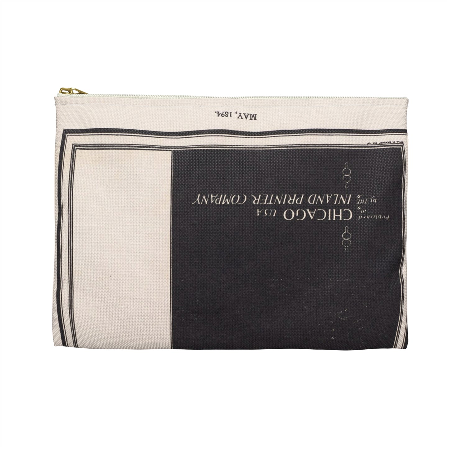 Poster - The inland printer, May 1894 - Public domain lithograph Large Organizer Pouch with Black Zipper
