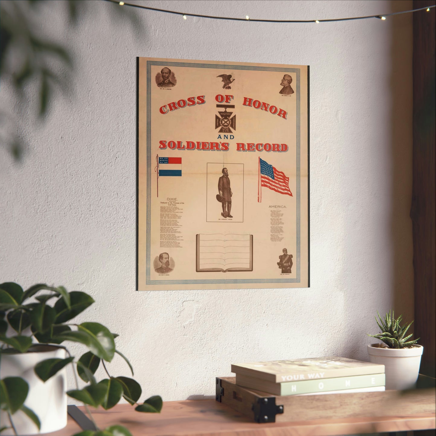 Cross of honor and soldier's record, united daughters confederacy, to the U.C.V High Quality Matte Wall Art Poster for Home, Office, Classroom