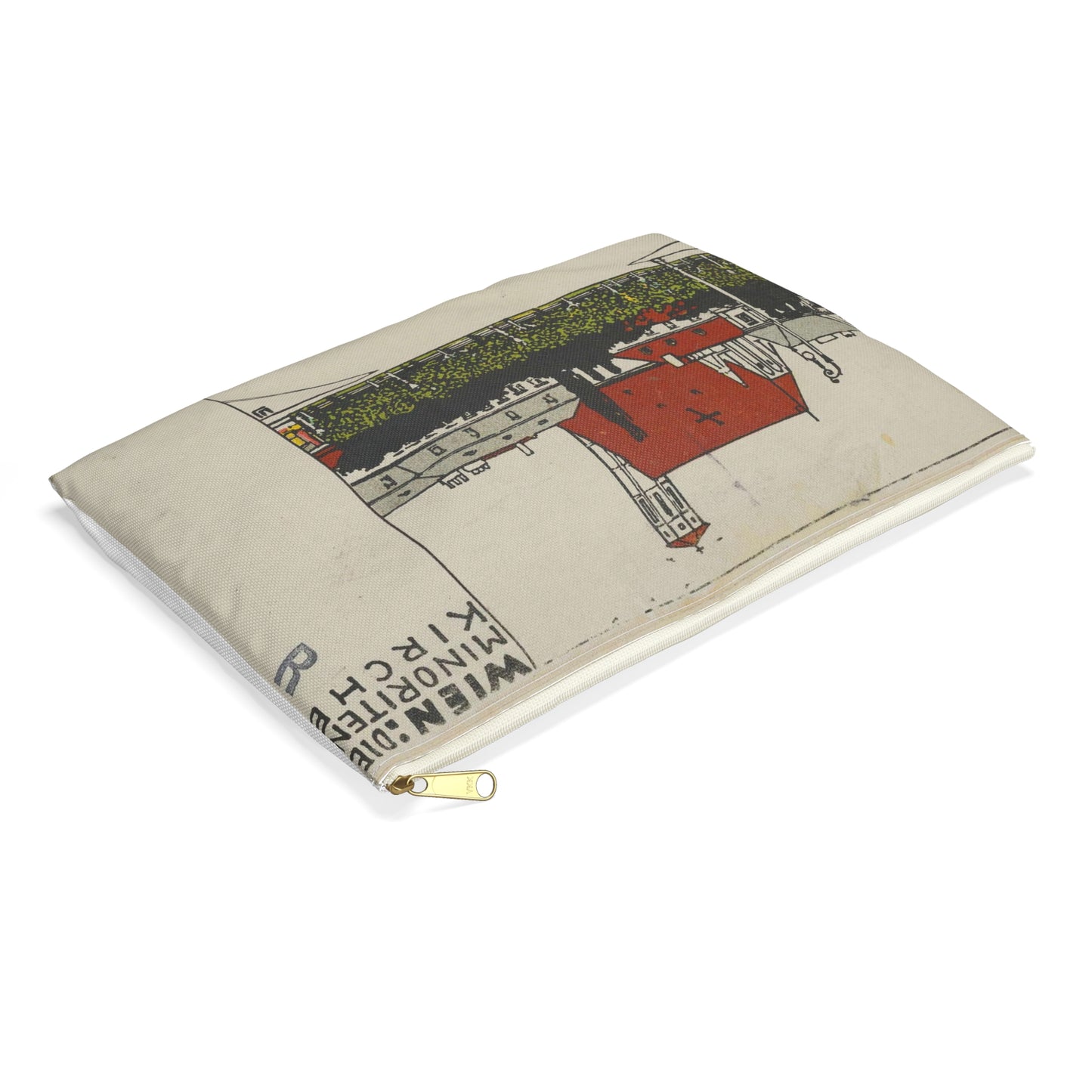 Vienna- Minorite Church (Wien- Die Minoriten Kirche) MET DP844339 Large Organizer Pouch with Black Zipper