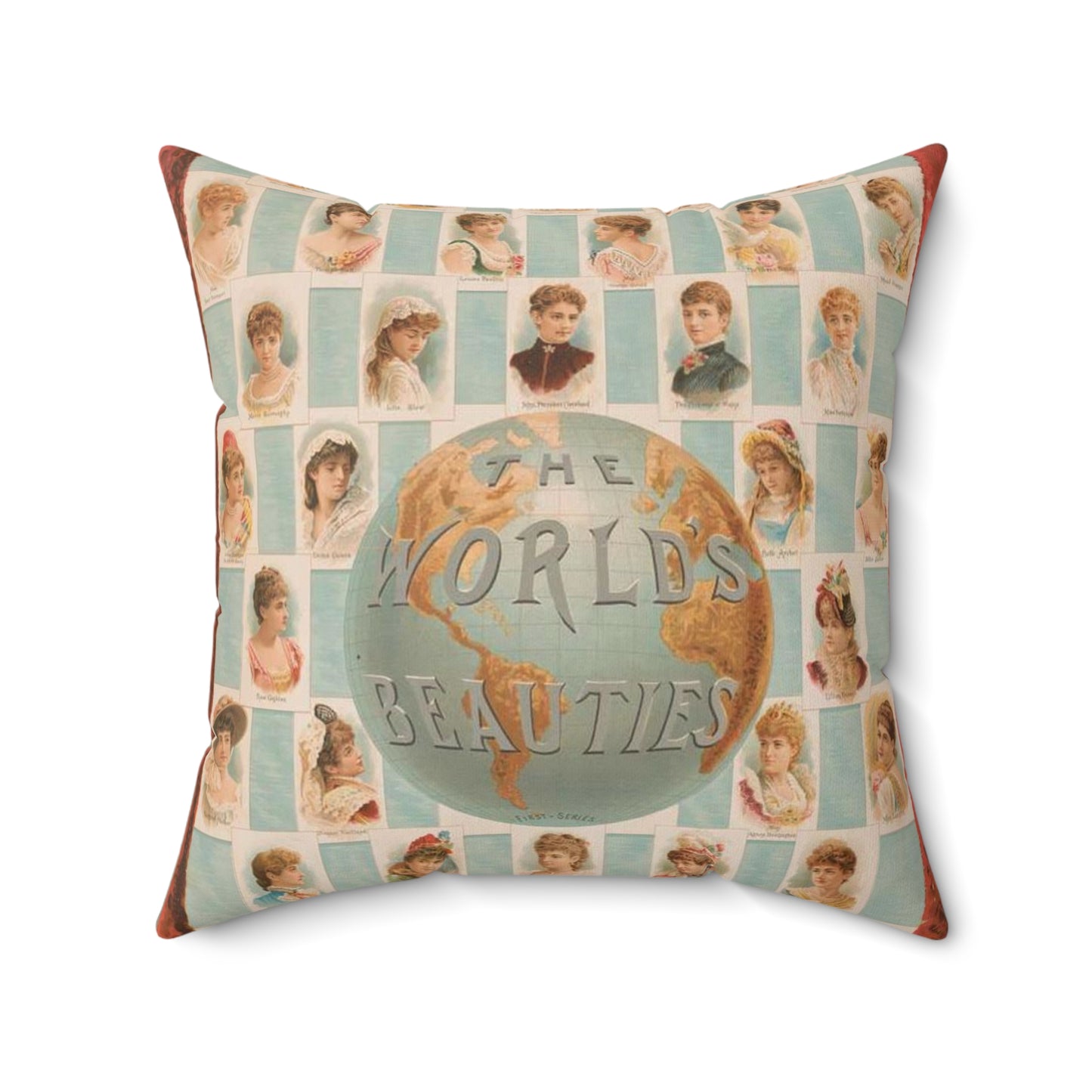 The world's beauties, first-series, Allen & Ginter, manufacturers of cigarettes, Richmond, Virginia Decorative Accent Square Pillow