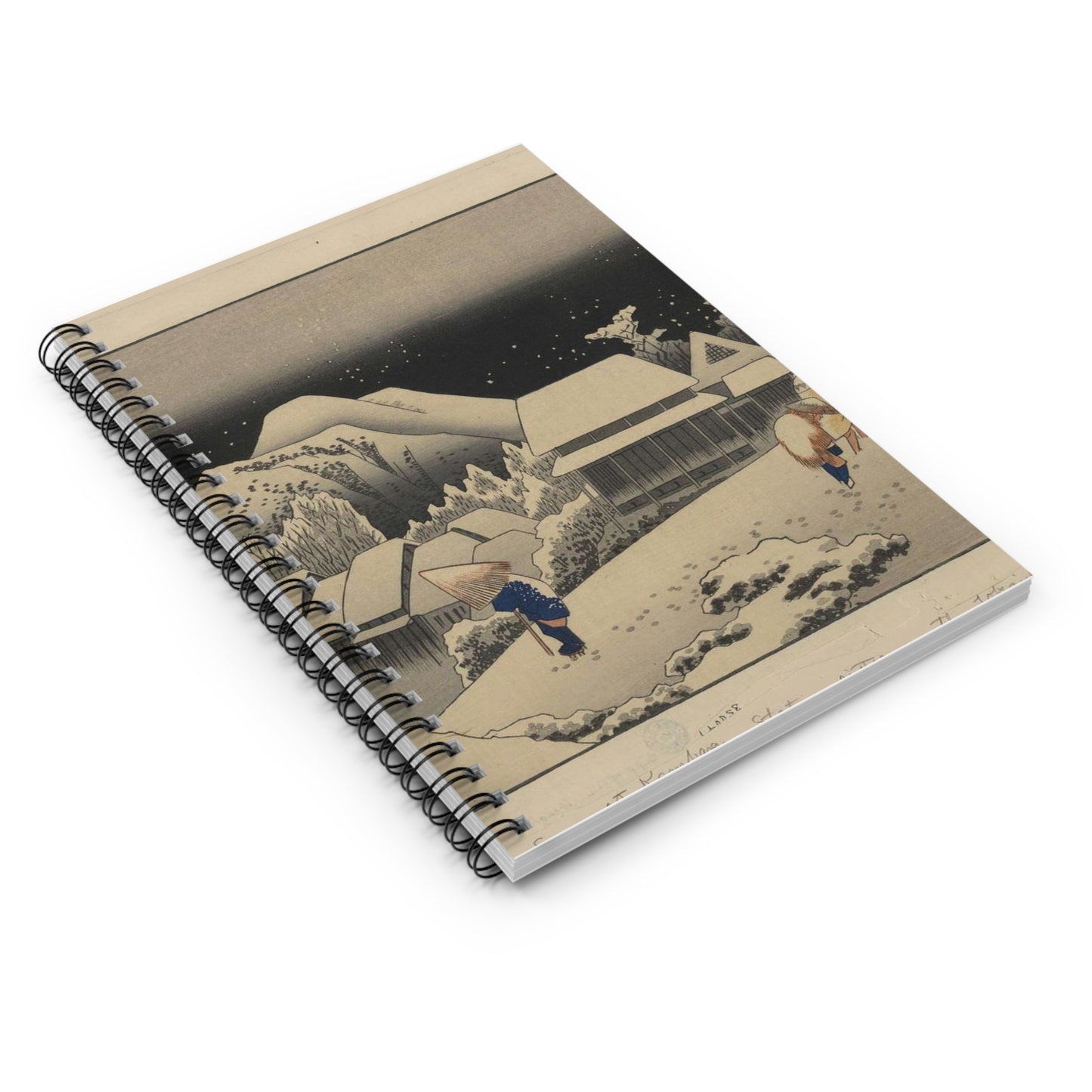 Utagawa Hiroshige - Kanbara, Ando Hiroshige - Ukiyo e print Spiral Bound Ruled Notebook with Printed Cover