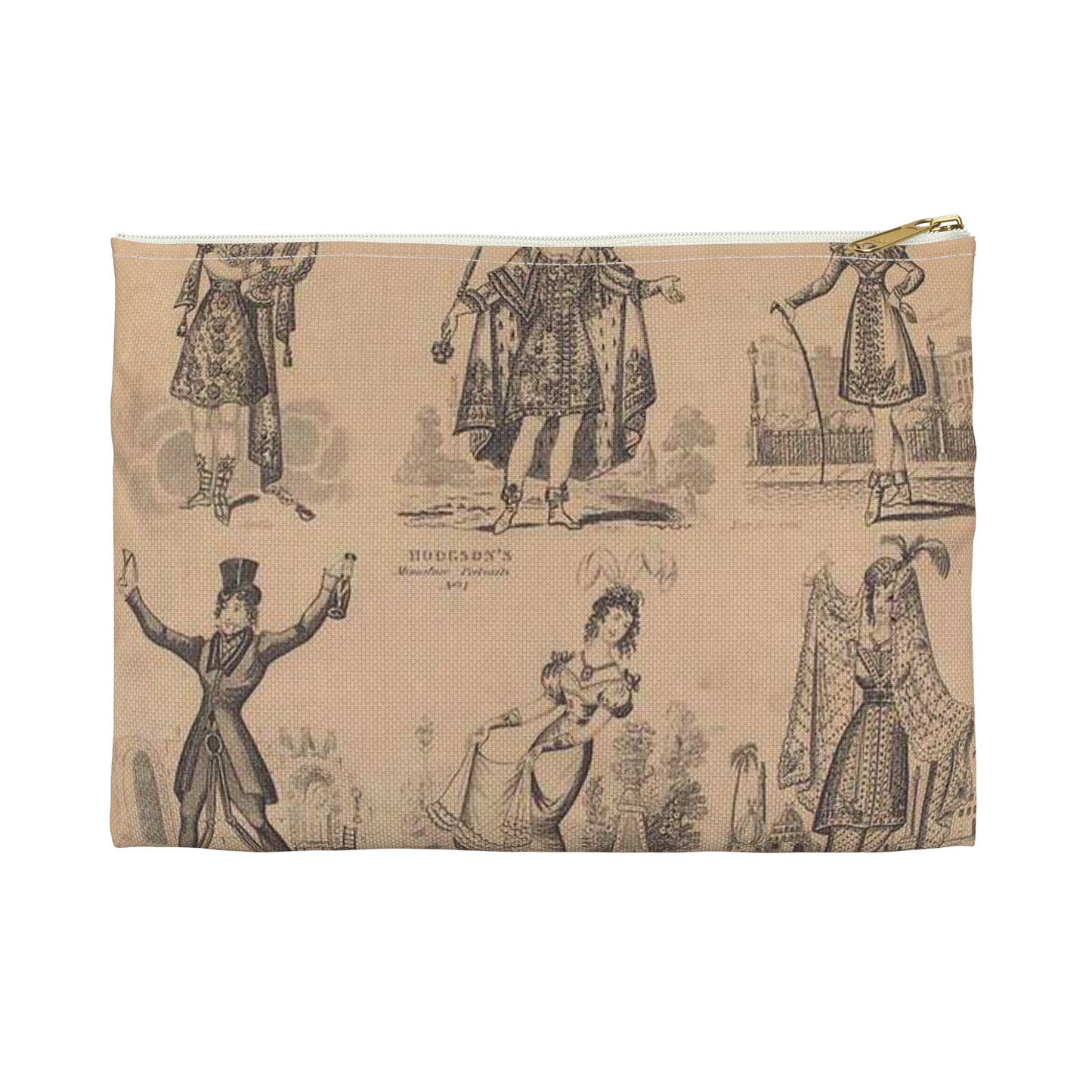 Madame Vestris in six favorite characters (Apollo, Page, Don Giovanni, Captain Macheath, Maria Darlington, and Mandane) Large Organizer Pouch with Black Zipper